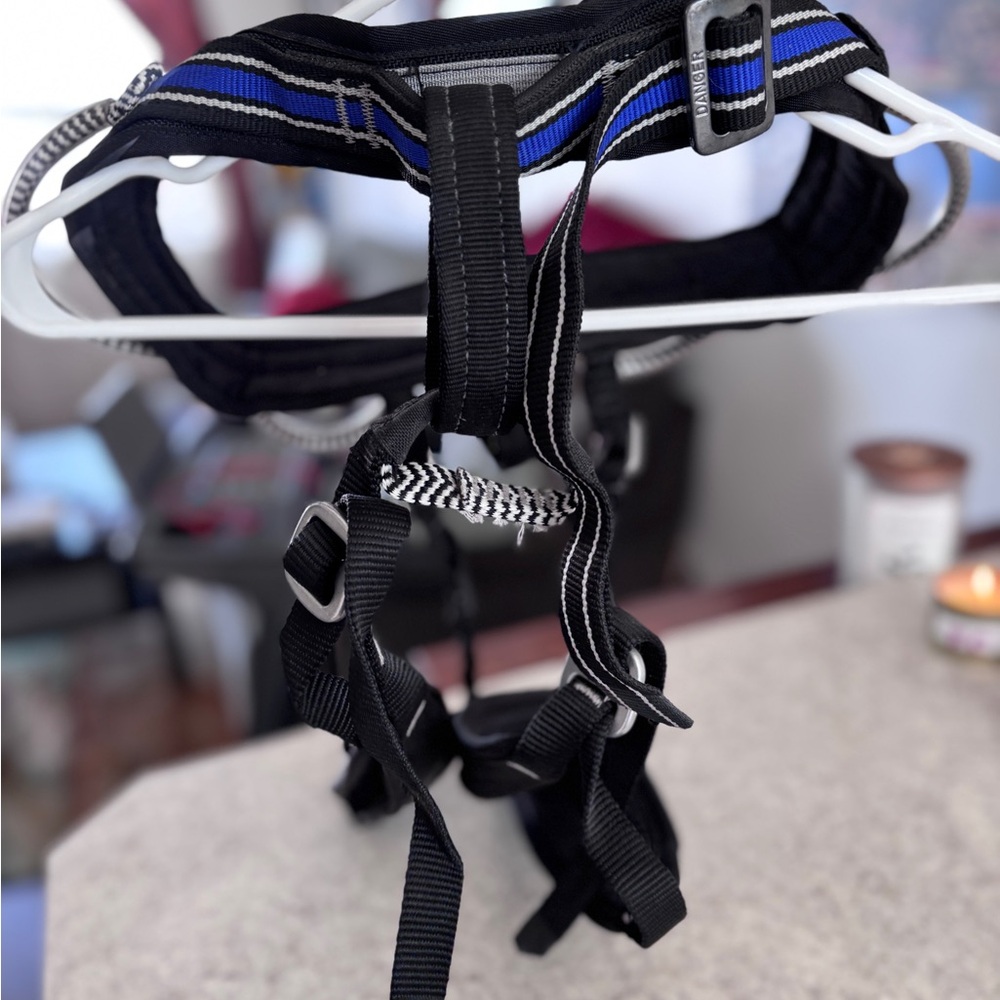 Black and Blue Rock Climbing Harness